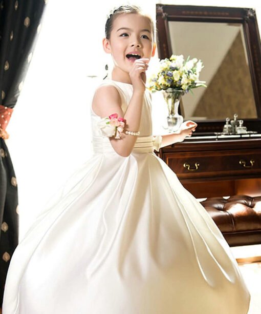 satin flower girl dress 1565-004