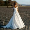 off the shoulder satin wedding dress 1524-001