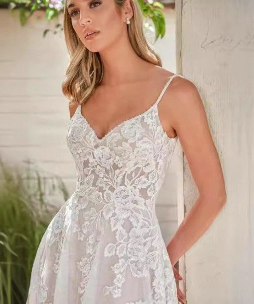 Spaghetti Strap wedding dress 1531-002
