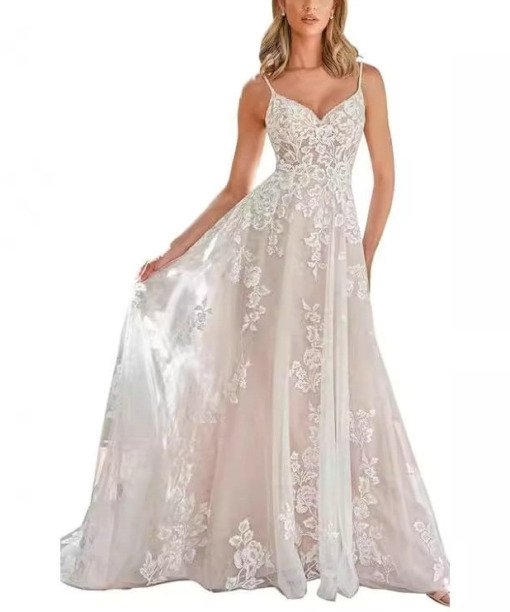 Spaghetti Strap wedding dress 1531-004