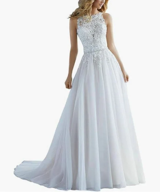 a line wedding dresses plus size 1535-003