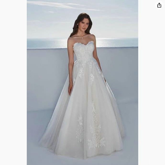 long sleeve a line wedding dress 1540-003