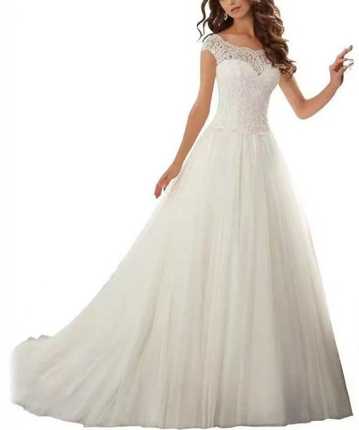 tulle a line wedding dress 1536-001
