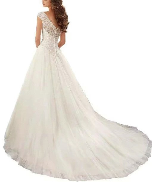 tulle a line wedding dress 1536-003