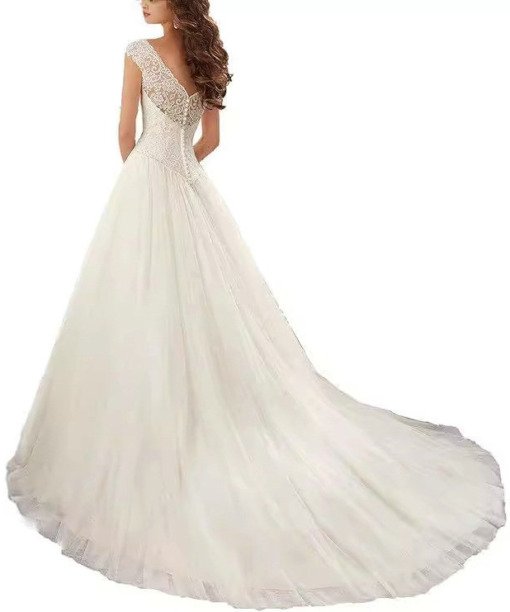 tulle a line wedding dress 1536-004