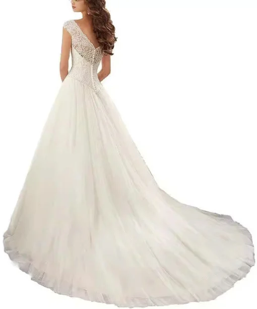 tulle a line wedding dress 1536-004