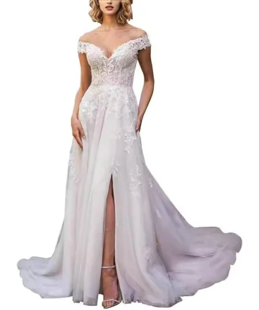 wedding dress with slit 1530-005