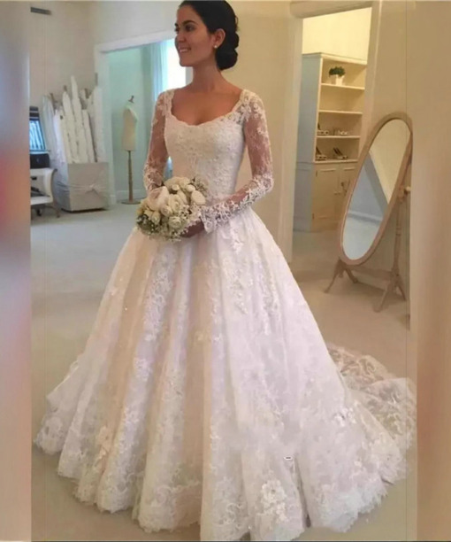 long sleeve lace wedding dress 1575-003