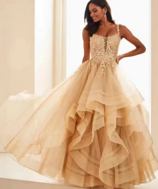 tiered prom dress 1579-005